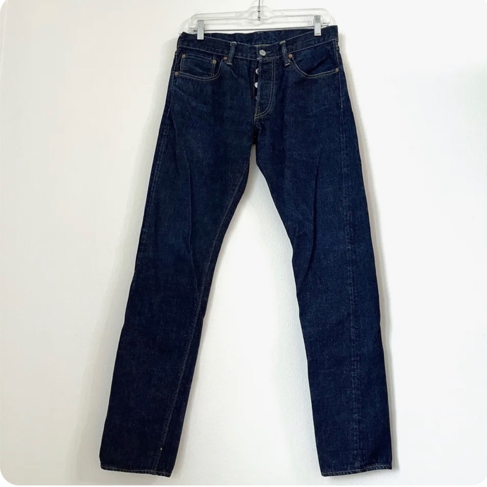 TCB Japan selvedge denim jeans sz 30x33 mens dark wash slim (y1875)